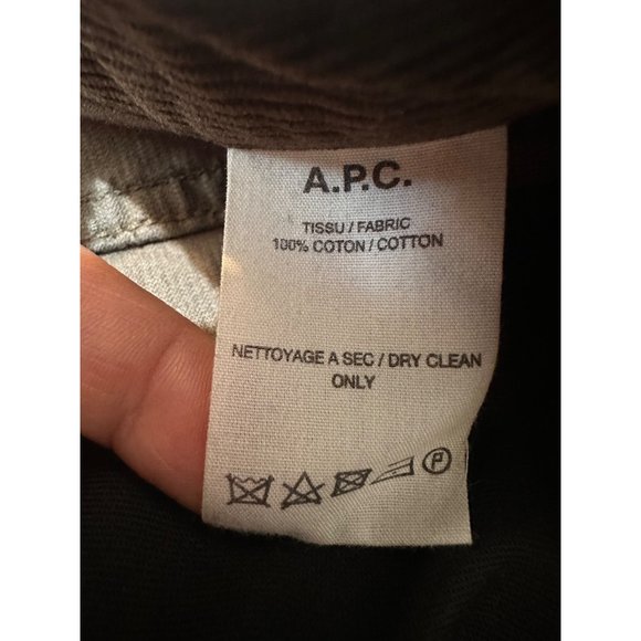 APC Corduroy Pants Mens 30 Brown Petit Standard Button Fly Straight Slim Fit - Picture 10 of 16